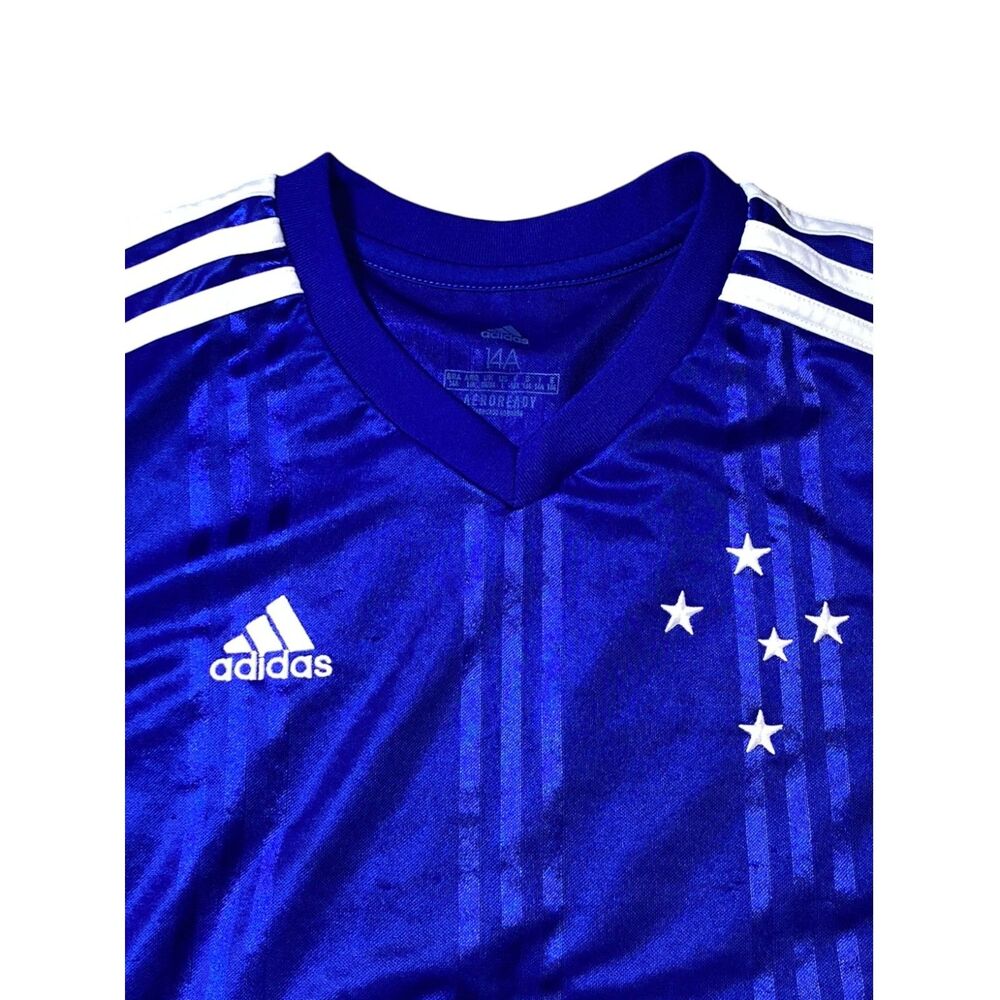Adidas Cruzeiro Esporte Clube Soccer Soccer Jersey Blue Size 14A Youth Large